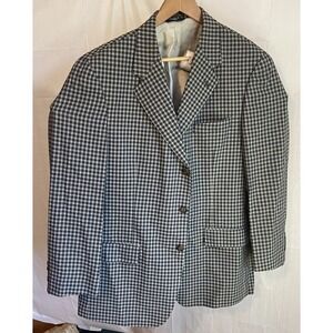 Men's Nathan David Nordstrom Plaid Suit‎ Jacket-Super 100- Size 42 Reg-3 Button